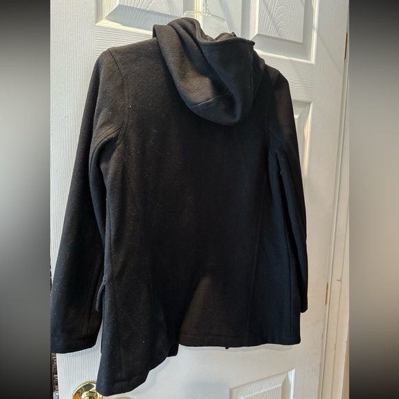 Old Navy black hooded wool blend Coat womens - Picture 6 of 6